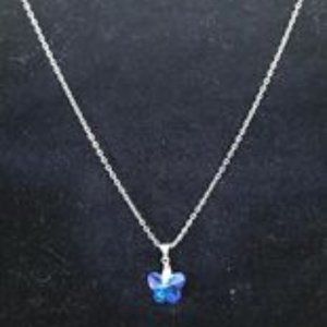 16 inch blue butterfly necklace